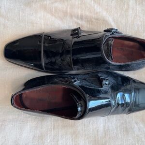 Magnanni Men's Patent Leather Formal Monk Strap Loafers - Neiman Marcus
